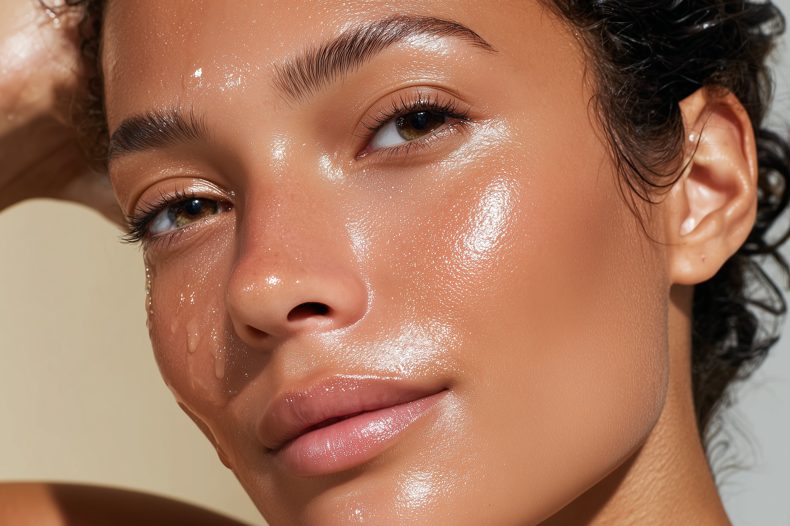 Model with glowing skin